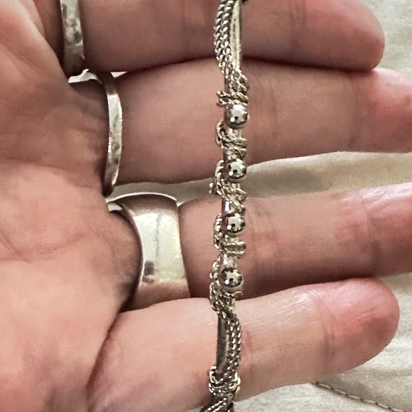 2/$20 Vintage, Silver tone, Tribal Wire Wrap decorative bangle bracelet. - Picture 2 of 11